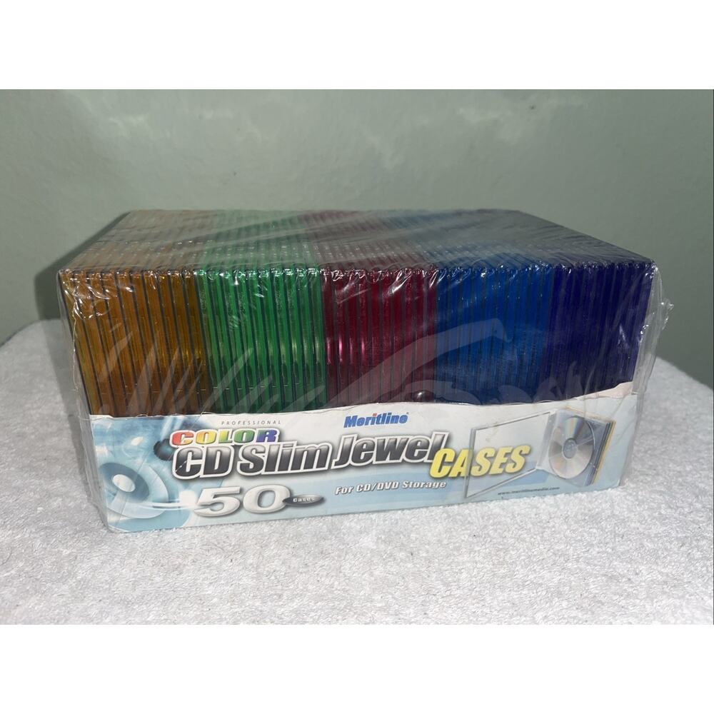Colored Meritline Slim CD Jewel Case 50 UNITS NEW SHRINK WRAPPED. - Picture 3 of 6
